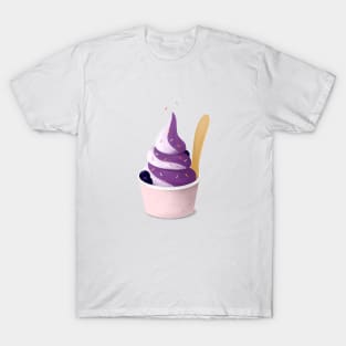 Blueberry Ice Cream Illustration T-Shirt